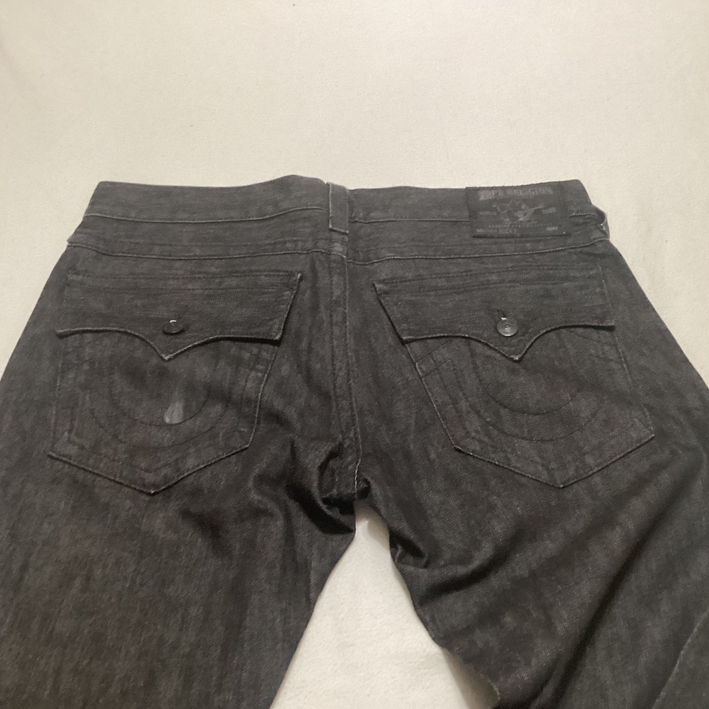 True Religion Brand Jeans Mens Black Wash Bootcut Denim  Size 38 Made in USA - Picture 13 of 15